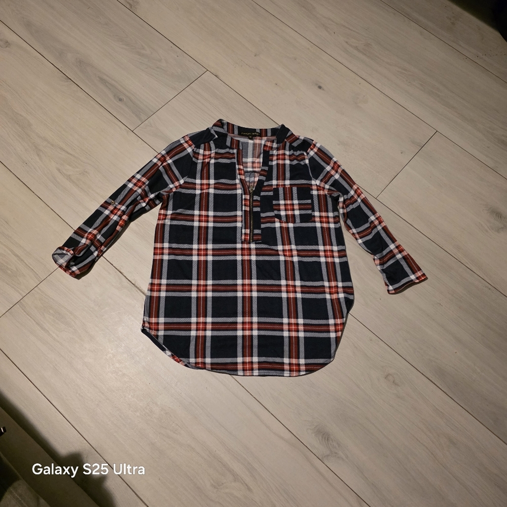 16 Classic Kids Plaid Button-Down Shirt - Red and Black